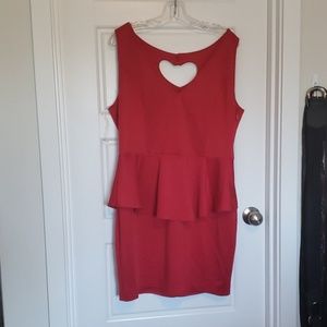 NWT Charlotte Russe red peplum bodycon dress